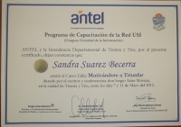 Diploma del curso taller.