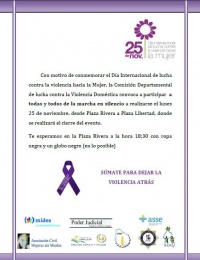 Afiche marcha contra la violencia hacia la mujer