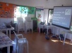 La sala de lectura esperando a los participantes.